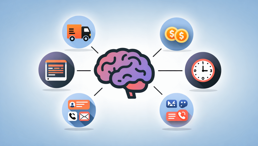 Five key use cases of agentic AI in customer service: order tracking, returns processing, 24/7 support, omnichannel management, and smart routing